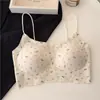 Nuevo sujetador push-up sin costuras para busto pequeño para mujer, sin tirantes con tirantes finos, camisola de copa fija, anti-exposición, sujetador de espalda bonito