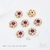 Contas Espaçadoras de Flor em Zircônia Colorida Duradoura Banhadas a Ouro 14K Acessórios de Contas Flor de Pessegueiro Flor de Ameixa Materiais para Joias de Cristal e Pérola DIY