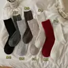 Calcetines de lana para mujer, calcetines de media pantorrilla para otoño e invierno, calcetines cálidos y gruesos de cachemir de doble punto, calcetines de invierno de punto trenzado de moda estilo coreano para mujer