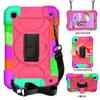 Funda protectora de silicona para Samsung TabA 10.1 T510, con correa de color en contraste y cubierta plana, con soporte giratorio para PC.