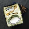 Juego de Tazas de Café de Porcelana de Hueso de Alta Gama Exquisita Estilo Europeo Retro, Taza de Agua Cerámica de Alto Valor, Juego de Regalo de Taza y Platillo de Lujo Ligero