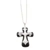 Collar con Colgante de Cruz de Resina Europeo y Americano, Cadena de Clavícula Versátil de Estilo Ins de Moda Transfronteriza con Diseño Único, Joyería de Nicho
