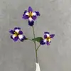 Nova flor de íris artificial com 3 cabeças, adequada para decoração de casa, exibição na sala de estar, adereços de fotografia de casamento e arranjos florais