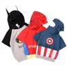 Suéter estilo héroe ins para hombres y mujeres niños de manga corta cosplay máscara de murciélago araña con capucha superior