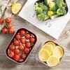 Refrigerador doméstico de acero inoxidable importado de Japón, caja de almacenamiento para mantener frescos alimentos, verduras refrigeradas congeladas rápidamente, caja sellada con tapa