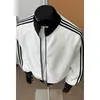 Novedad Otoño 2026 Estilo Hong Kong Chaqueta Oversize con Tres Rayas y Cuello Alto M-5X HW26970-TeP37