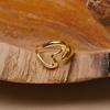 Anillo de apertura con forma de corazón de metal hueco con diseño de nicho para mujer, de Corea del Sur, personalizado, sencillo, combinable y elegante.