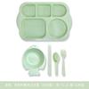 Fiambrera Compartimentada de Paja de Trigo para Uso Doméstico de Adultos y Niños, Plato para Comida Rápida, Gran Capacidad, Caja de Embalaje de Cinco Fiambreras, Venta al por Mayor, Separador
