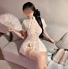 Sexo Uniforme Deseo Puro Ropa Interior Sexy Tentación Espalda Descubierta Malla Perspectiva Camisón Archivo Abierto Libre Estilo Chino Cheongsam
