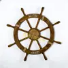 Un metro sobredimensionado ancla timón madera maciza timón mediterráneo timón de barco retro desgastado soporte de pared decorativo duradero