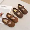 Zapatos para Niñas 2026 Otoño Nuevas Llegadas Zapatos de Princesa para Niñas Zapatos de Cuero de Suela Blanda Estilo Coreano Versátiles Mocasines tipo Birkenstock