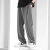 Pantalones rectos de seda de hielo para hombre, pantalones deportivos casuales finos de verano 2023 nuevos, holgados, de talla grande, a la moda, con caída, pantalones de aire acondicionado
