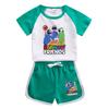 Traje de verano Rainbow Friends para niños y niñas 2023 nuevo conjunto de dos piezas de algodón con estampado de dibujos animados, manga corta y shorts, pijama