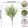 Suprimentos de Fábrica Plantas Verdes Artificiais, Flores Artificiais de Plástico, 7 Cabeças, Eucalipto Malha 35, Camélia Integrada, Decoração para Casa e Exterior