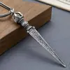 Joyería de Plata S925 Colgante Largo Vintage con Diamante Colgante Collar para Hombre Personalizado para Mujer Colgante Étnico Transfronterizo de Celebridad de Internet