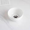Guau cuenco de cerámica personalizado para gato cuenco doble cuenco para agua cuenco para gato mascota cuenco para arroz para comida para perro gato soporte agua potable pie alto boca oblicua