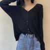 Cárdigan de punto verde Aocado para mujer, prenda exterior de verano, top fino para la clavícula, camisa de seda helada para aire acondicionado, chaqueta de manga larga