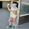 0826 Conjunto de Camisa de Verão para Meninos, Conjunto de Duas Peças de Manga Curta para Crianças, Novo Estilo 2026, Estilo Coreano de Verão Fresco e Bonito para Bebê Menino