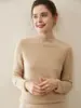 Tejidos 100% Cachemir Puro para Mujer, Suéter de Cuello Alto Medio, Tejido Holgado, Ropa Interior de Otoño e Invierno, Ropa Exterior, Prendas Base de Punto