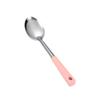 Pala al por mayor pala para saltear mango de trigo espátula de acero inoxidable cuchara para sopa pala para freír colador de cocina suministros de utensilios de cocina antiquemaduras