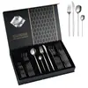 Set de Cubiertos de Acero Inoxidable Amazon para Modelo Nuevo de 26 Años, Apto para Lavavajillas, Cuchillo de Filete Portugués, Tenedor y Cuchara Set de 24 Piezas