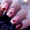 Pegatinas para Uñas Cuadradas Largas con Forma de Corazón para el Día de San Valentín, Pegatinas para Uñas de Moda Europeas y Americanas, Uñas Portátiles Desmontables