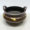 Incensário antigo de cobre de três pernas queimador Xuande latão imitação de cobre dourado artesanato retrô decoração de casa atacado antigo