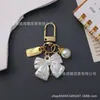 Llavero Colgante Creativo de Acrílico con Lazo y Rosa para Cartera de Niñas, Estuche de Auriculares, Regalo Decorativo