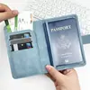 Portapasaportes de Cuero PU con Sensación de Piel Transfronterizo con Costura a Mano Protector de Pasaporte de Cuero Este Set con Hebilla Bolso para Pasaporte