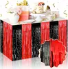 Cortina de Tela de Lluvia Transfronteriza Falda de Mesa 75*275cm Falda de Mesa con Borlas Fiesta Navideña Boda Cumpleaños Diseño de Mesa Cortina de Mesa
