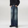 Pantalones Vaqueros Rectos Tipo A de Pierna Ancha Sueltos para Hombre LKTM # Cuatro Estaciones Running Volumen Estilo Coreano Marca de Moda para Hombre Pantalones Largos