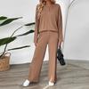 Bai Fen Zhi Yi2025 Nuevo Traje Casual Europeo y Americano Transfronterizo Botonado Texturizado Color Sólido Pantalón de Pierna Ancha Traje