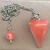 Pendente Hexagonal de Cristal de Ametista Natural e Quartzo Rosa para Yoga Pendulum Joias DIY Colar Venda Quente Transfronteiriça Atacado de Exportação