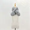 Bufanda de Piel Sintética de Zorro para Mujer, Invierno Engrosada Doble Cara de Piel, Versátil Simple Elegante, Protector de Cuello Cuello Calentador de Piel Sintética
