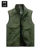 Chaleco de trabajo protector solar para exteriores para hombre, chaqueta fina transpirable, chaleco para deportes al aire libre y pesca, chaleco estilo Jeep
