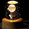 Atacado do Fabricante Sistema Solar Galáxia Lua Luz Noturna Luminosa Bola de Cristal Gravada a Laser 3D Presente de Aniversário