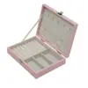 Caja de Joyería de Una Sola Capa Caja de Almacenamiento Caja de Almacenamiento de Joyería para Anillos y Collares con Cerradura Caja de Almacenamiento de Joyería de Cuero PU