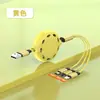 Cable de Datos de Regalo al por Mayor de Fábrica Uno a Tres Macarrón Logo Personalizado Silicona Retráctil Carga Rápida Cable Tres en Uno