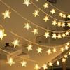 Luzes Decorativas Solares para Ambiente Cordão de Luzes LED Estrela Retro Estilo Casa Camping Decoração de Feriado Lanterna Impermeável de Natal