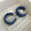 Pendientes de Moda Estilo Hong Kong Retro Azul Denim Estilo Coreano para Mujer 2025 Nuevos Elegantes Literarios de Gama Alta Casuales de Lujo Accesible