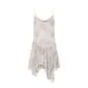 Artículo de AliExpress de venta caliente transfronterizo: Colección nueva primavera 2026, elegante y moderno vestido asimétrico de malla de seda floral, 5039651
