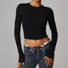 Camiseta Deportiva Transfronteriza Ajustada de Secado Rápido de Manga Larga Ropa de Yoga Pilates Running Deportes Fitness Top de Manga Larga