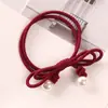 A9-121 nuevo anillo para el pelo hecho a mano cuerno tejido Perla doble cuerda para el pelo hermoso temperamento accesorios para el pelo