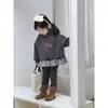 Sudadera con Capucha para Bebés y Niños Pequeños, Estilo Coreano Gris Moda Linda Gatito Sudadera Vestido, Ropa con Capucha para Salir de Bebé Niña