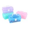 Caja de Herramientas de Arte Transparente 671 Portátil Engrosada Caja de Almacenamiento Gouache Caja de Pintura de Tres Capas Caja de Herramientas de Arte