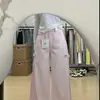Jeans Casuales, Versátiles y con Caída de Pierna Ancha 2025 Rosa Flor de Cerezo Pantalones Anchos Sueltos de Cintura Alta que Cubren el Vientre