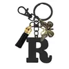 Llavero de Acero Inoxidable con Colgantes de 26 Letras, Accesorios para Bolsos, Colgante para Llavero, Joyería Coreana Estilo Goteo de Aceite al por Mayor