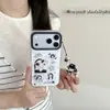 Funda pequeña de jade con diseño de salpicaduras de tinta a doble cara, tipo media cubierta, adecuada para Apple 18 Pro Max, con correa para la muñeca, modelo nuevo para iPhone 17, 16, anticaídas