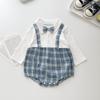 Ropa de Bebé Estilo Coreano para Primavera y Otoño Traje de Una Pieza para Bebé Niño Traje de Hermana Traje para Gatear Ropa de Bebé Niño de Algodón Puro para Hermano y Hermana de un Año