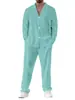Conjunto Deportivo Casual Suelto Talla Grande para Hombre de Primavera y Otoño con Tela Jacquard de Solapa y Pantalones Largos de Manga Larga Exportación Transfronteriza de Amazon